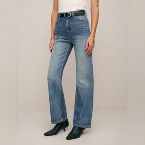 NWOT Reformation Wilder stretch high rise wide leg cropped jeans in size 26